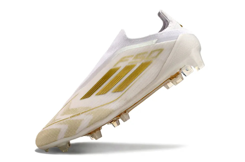Adidas F50 Elite Laceless FG Blanc /Or