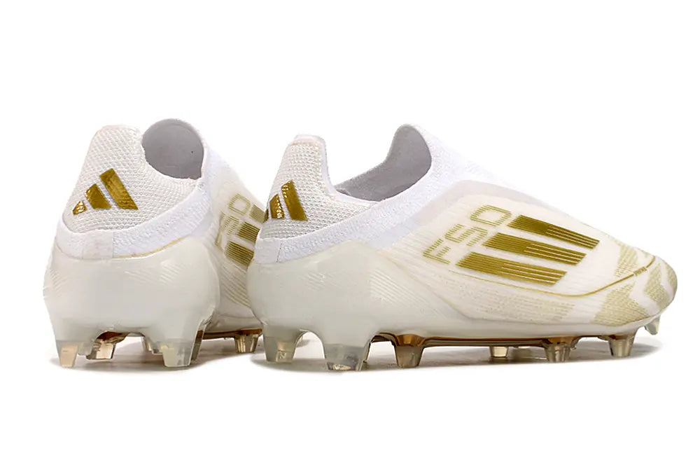 Adidas F50 Elite Laceless FG Blanc /Or