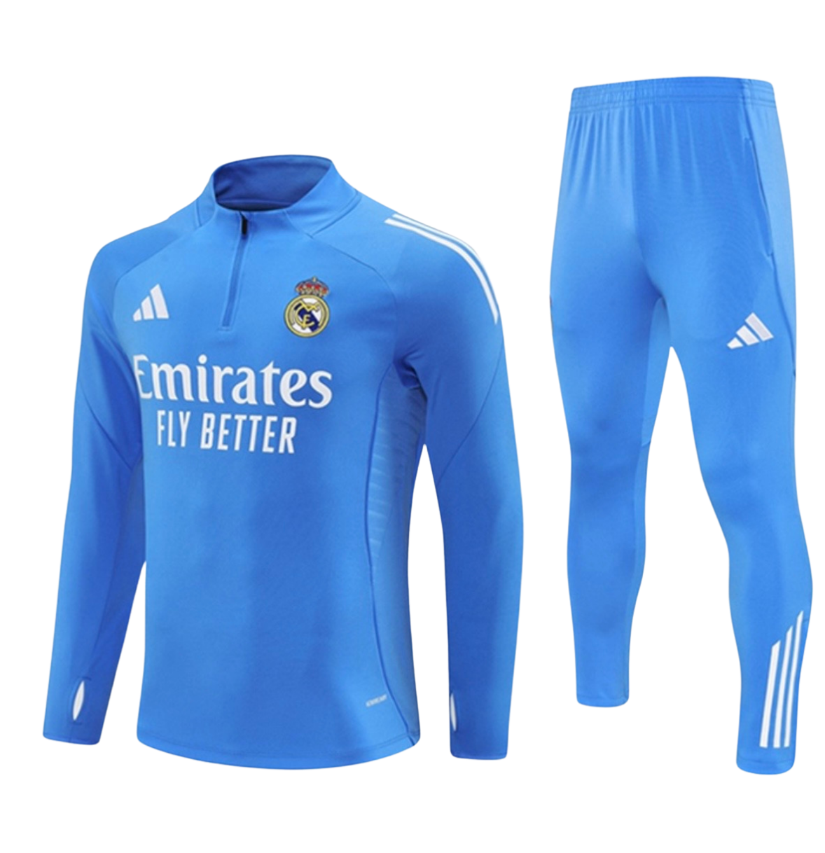 Survêtement real madrid long 1/4 zip bleu 2025/26