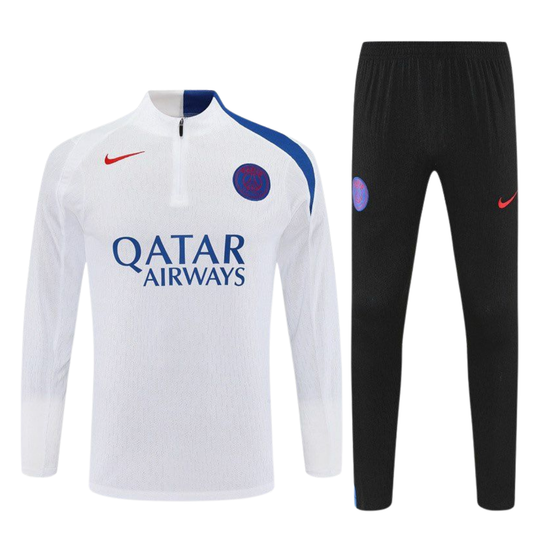 Survêtement psg long 1/4 zip blanc 2025/26