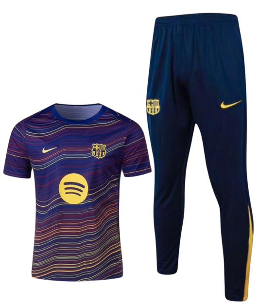 Ensemble t-shirt jogging barcelone bleu/jaune/rouge 2025/26