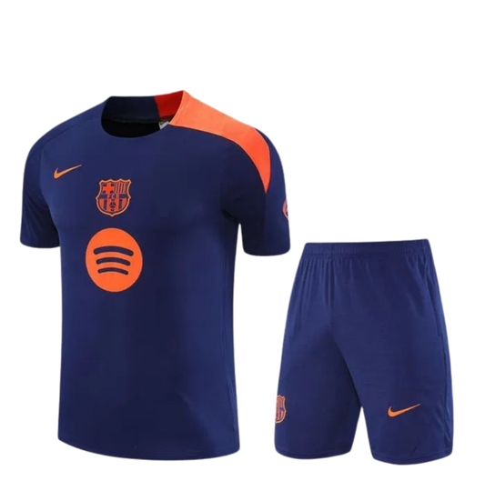 Ensemble t-shirt short barcelone bleu/orange 2025/26