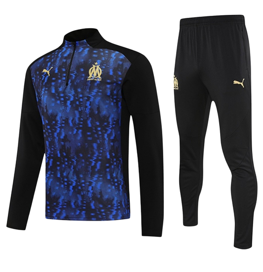 Survêtement marseille long 1/4 zip bleu 2025/26