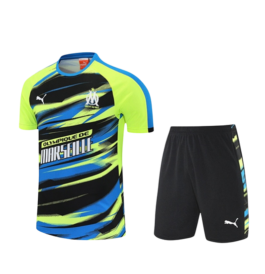 Ensemble t-shirt short marseille bleu/vert 2025/26