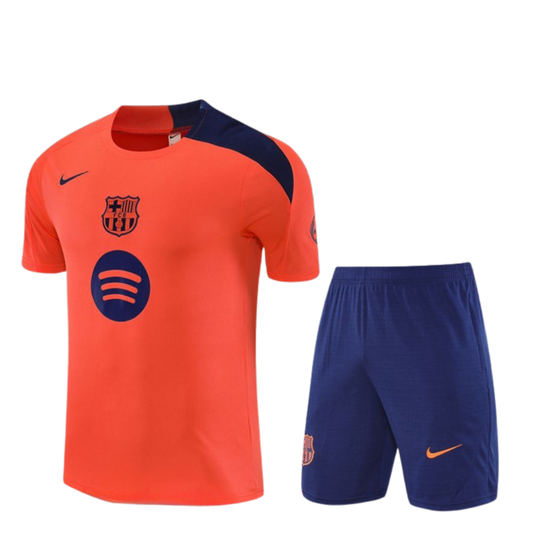 Ensemble t-shirt short barcelone orange/bleu 2025/26