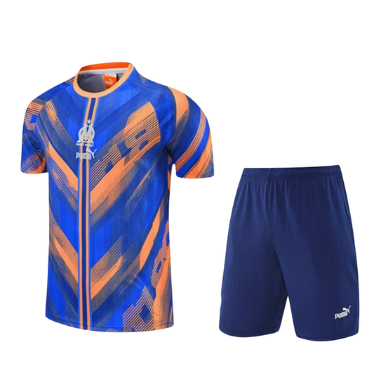 Ensemble t-shirt short marseille orange/bleu 2025/26