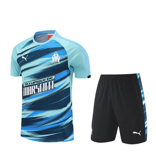 Ensemble t-shirt short marseille bleu 2025/26