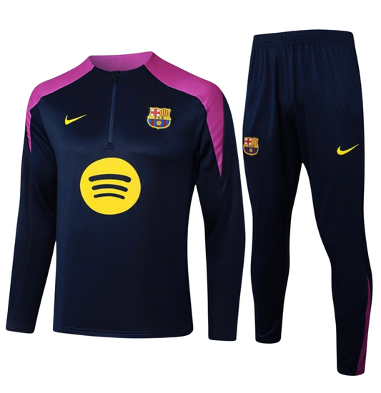 Survêtement barcelone long 1/4 zip bleu 2025/26